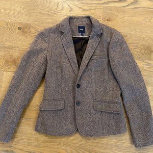 Gap Brown Wool Herringbone Blazer